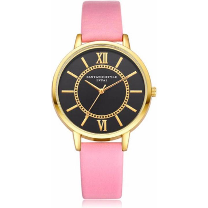 Hidzo Horloge LVPAI ø 37 mm - Licht Roze - Kunstleer