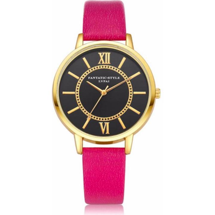 Hidzo Horloge LVPAI ø 37 mm - Roze - Kunstleer