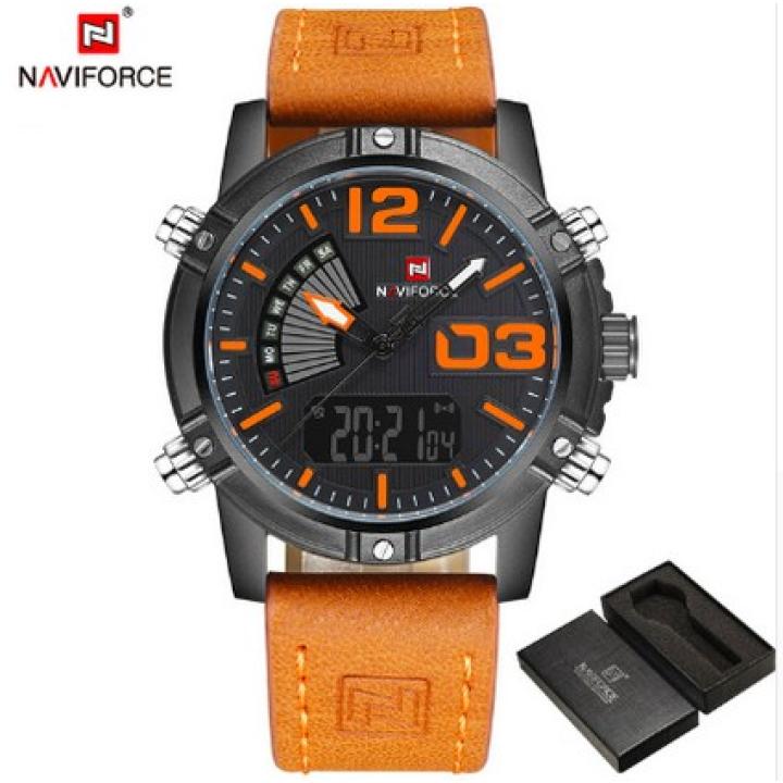 Hidzo Horloge Naviforce Digitaal ø 47 mm - Oranje/Zwart - Inclusief horlogedoosje