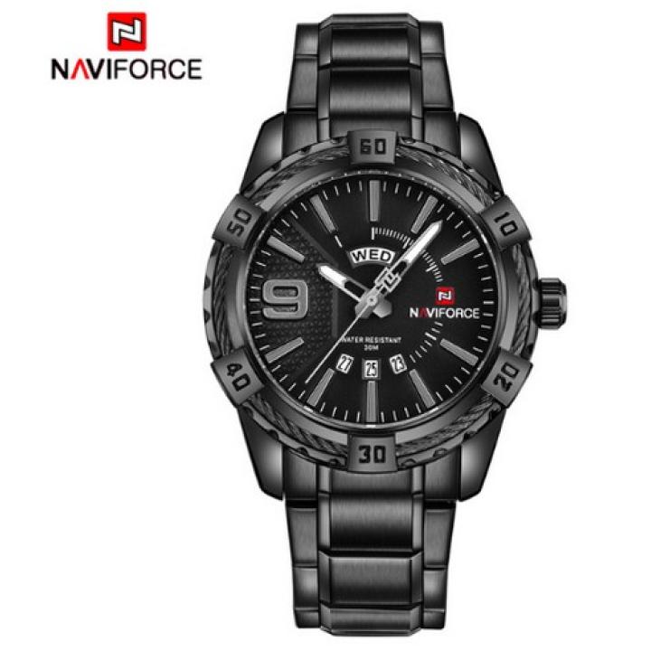 Hidzo Horloge Naviforce H255 ø 47 mm - Zwart - Inclusief horlogedoosje