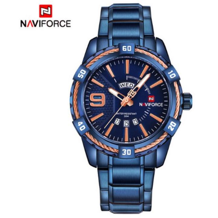 Hidzo Horloge Naviforce H257 ø 47 mm - Blauw - Inclusief horlogedoosje
