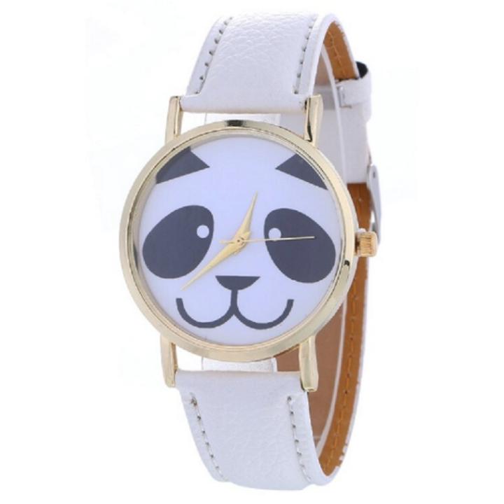 Hidzo Horloge Panda ø 37 mm - Wit - Kunstleer