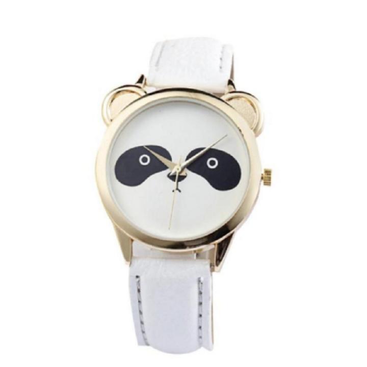 Hidzo Horloge Panda ø 37 mm - Wit/Wit - Kunstleer