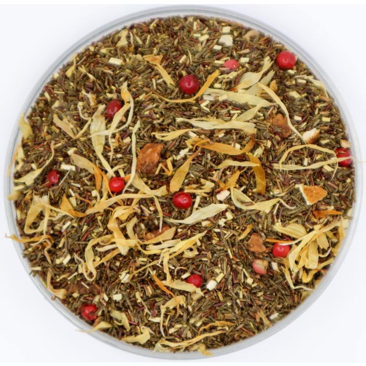 Peachpie Bio - Losse Thee - Een frisse, fruitige, groene rooibos thee - 150 gram Amberpot
