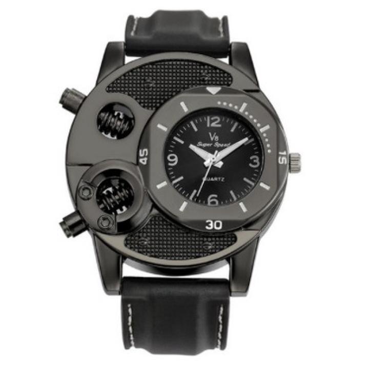 Hidzo Horloge Reloj ø 37 mm - Zwart - Inclusief horlogedoosje