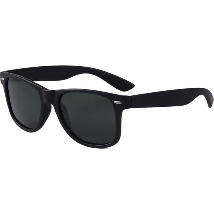 Hidzo Zonnebril - UV400 - Mat Zwart - Zwarte glazen