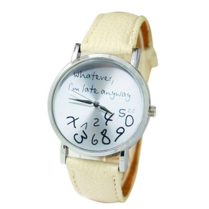 Whatever I'm Late Anyway Horloge - Creme