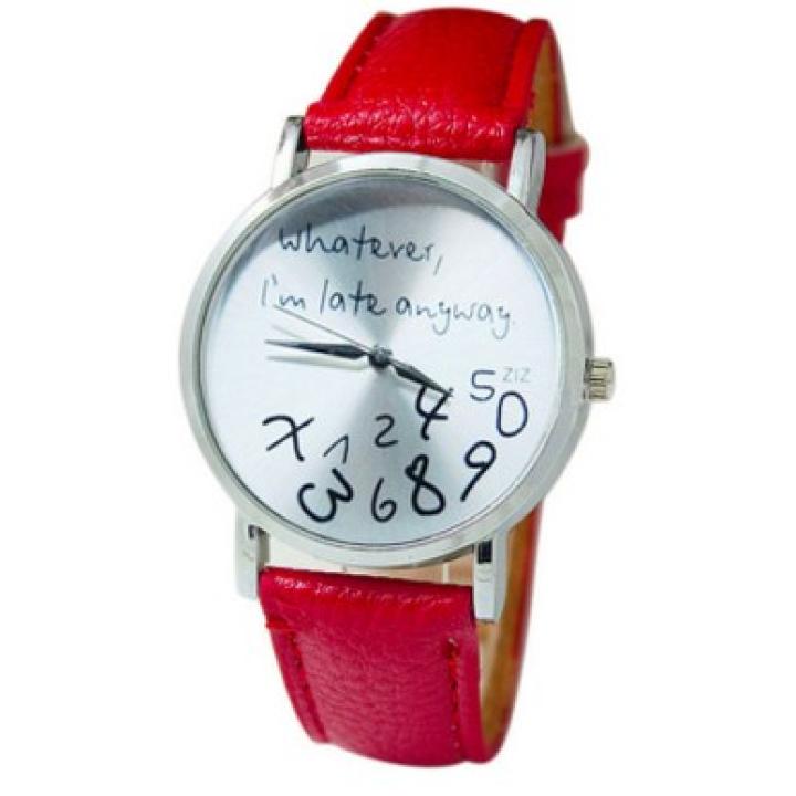 Whatever I'm Late Anyway Horloge - Rood