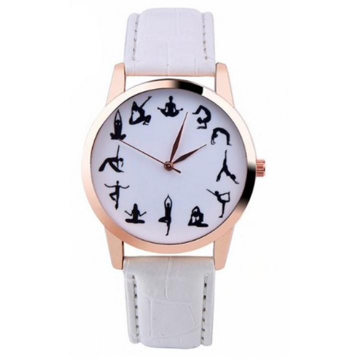 Hidzo Horloge Yoga ø 37 mm - Wit - Kunstleer