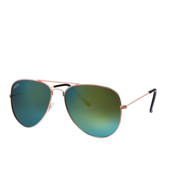 Hidzo Zonnebril Pilotenbril Zilver - UV 400 - Groene Glazen