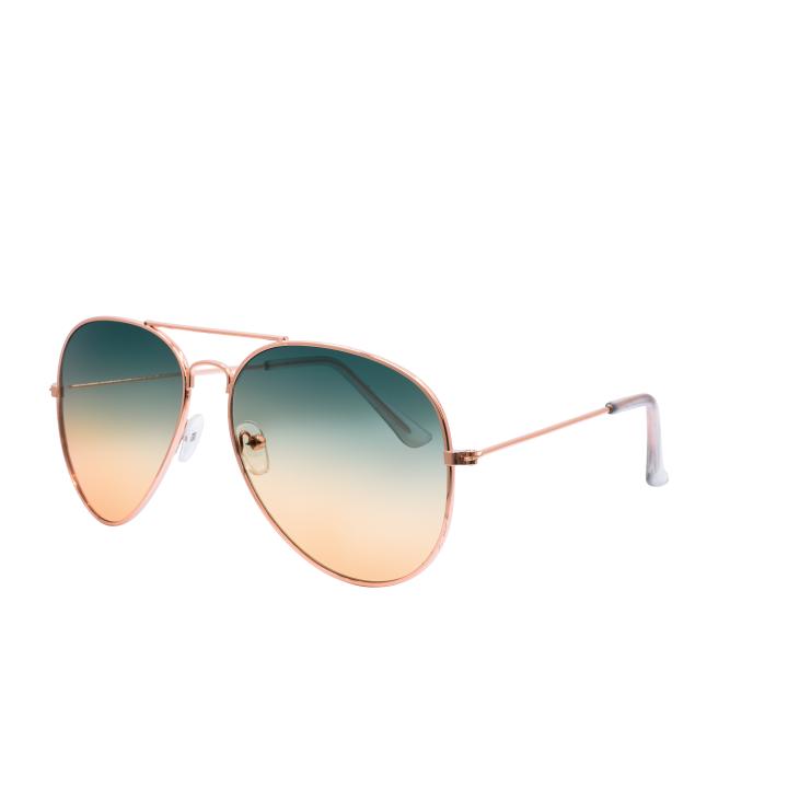 Hidzo Zonnebril Pilotenbril Goudkleurig - UV 400 - Groen/Roze Glazen