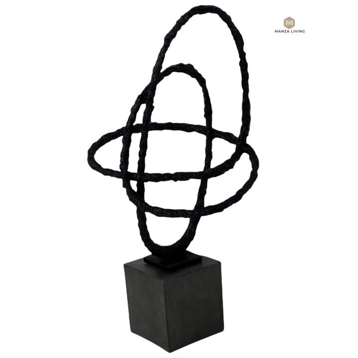 Zwart Design Sculptuur - H82cm - Manza Living