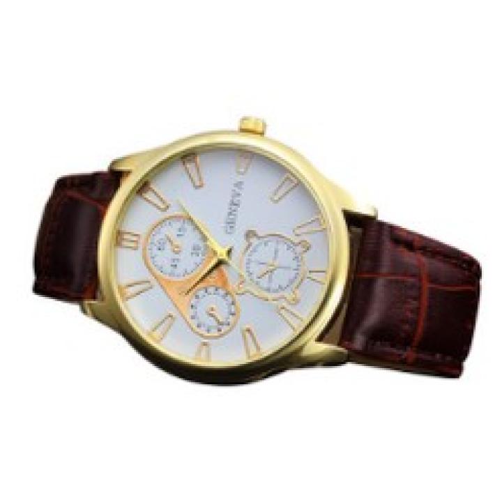 malloom Horloge - Wit/Bruin
