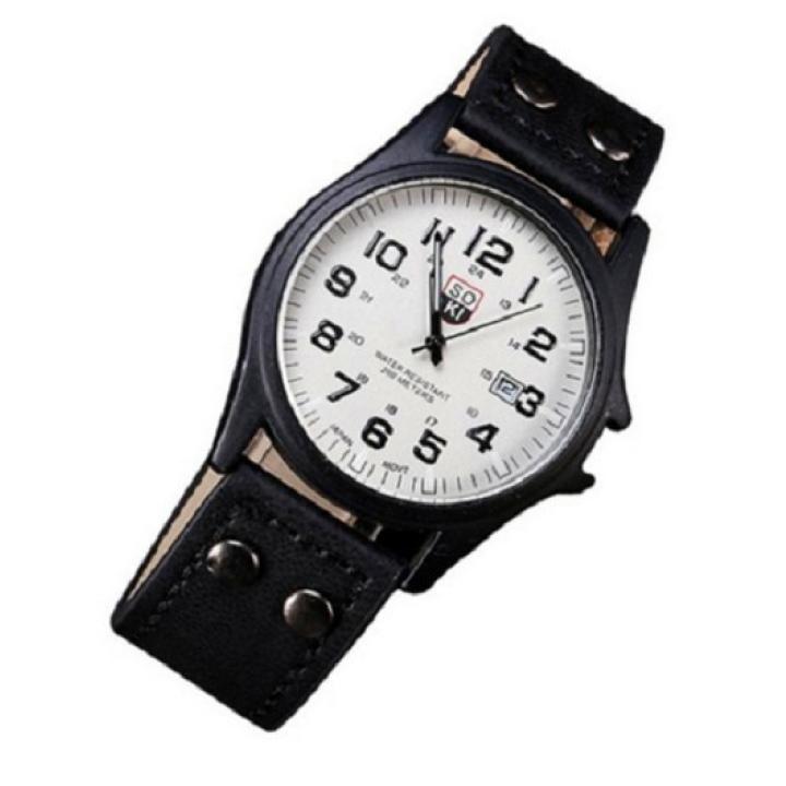 Hidzo Horloge Soki ø 37 mm - Zwart - Kunstleer