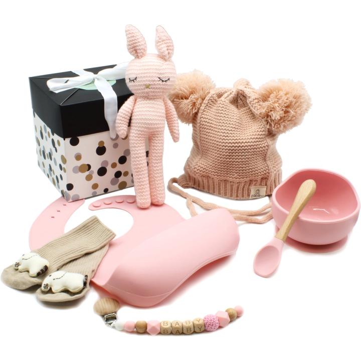 Geschenkset Baby - Kraamcadeau Meisje - Baby Cadeau - Geboorte Cadeau - Babyshower - Baby Geschenkset - Kraamcadeau - Kraampakket - Babibo 6 in 1 Kado