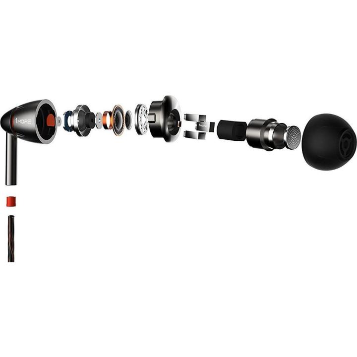 1More E1010 hoofdtelefoon/headset In-ear 3,5mm-connector Zwart, Rood