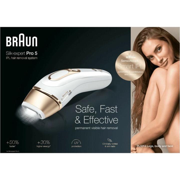 Braun Silk-expert Pro Silk·expert Pro 5 PL5014 Nieuwste Generatie IPL Ontharing, Zichtbare Ontharing, Wit En Goud