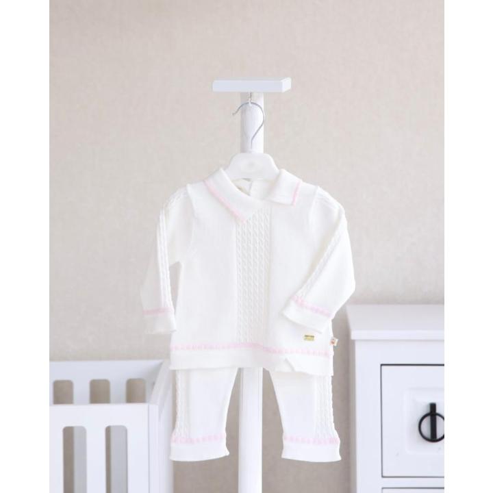 Comfy set white/pink
