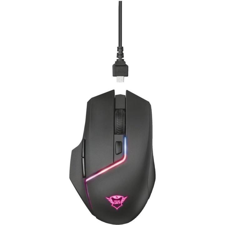 Trust GXT 161 Disan - Draadloze RGB Gaming Muis - 3000 DPI - Zwart