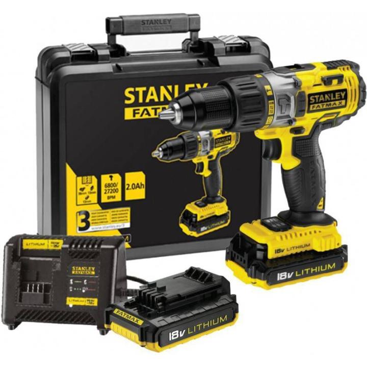 Stanley FMC625D2 18V Li-Ion accu klopboor-/schroefmachine set (2x 2.0Ah accu) in koffer