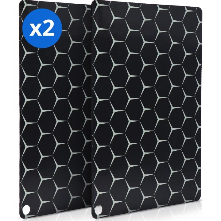 Dykemann® 2x inductie beschermingsmatten - Anti-slip & bescherming tot 240° - kookplaat beschermer - Inductie matten - Zwart/Grijs