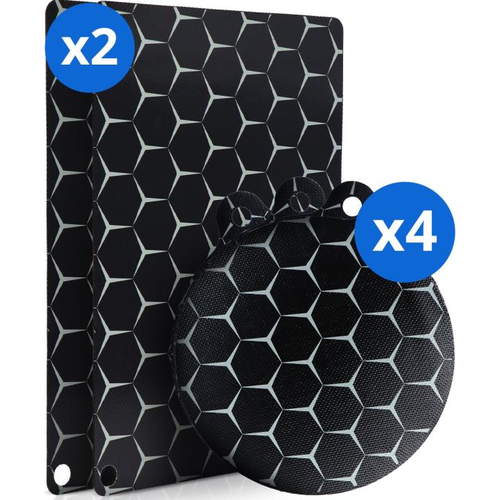 Dykemann® 4x rond & 1x rechthoek inductie beschermingsmatten - Anti-slip & bescherming tot 240° - kookplaat beschermer - Inductie matten - Zwart