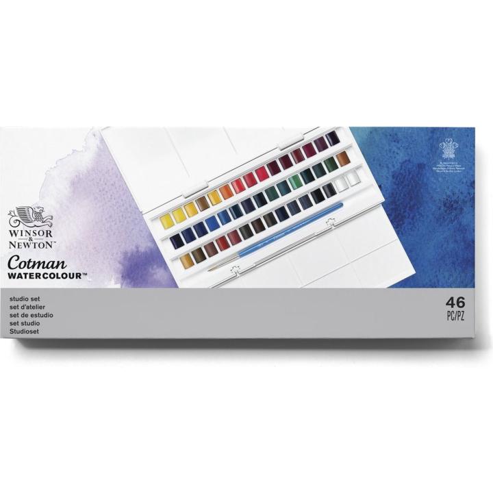 Winsor & Newton Cotman Studio Aquarelset 45 halve napjes