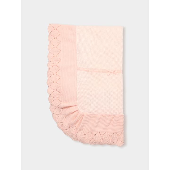 Roze knit ruffle dekentje