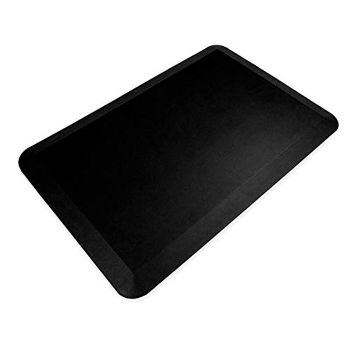 Anti-vermoeidheidsmat voor staande werkplekken, ergonomische werkplek voor gezond en pijnloos staan, antislip en duurzaam, van milieuvriendelijk PU (zwart) 