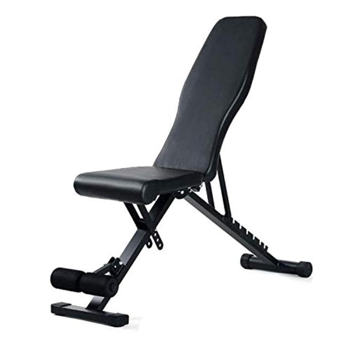 Fitness verstelbare gewichtheffen training utility bench met Plat, Incline en Decline bankpers Zwart 