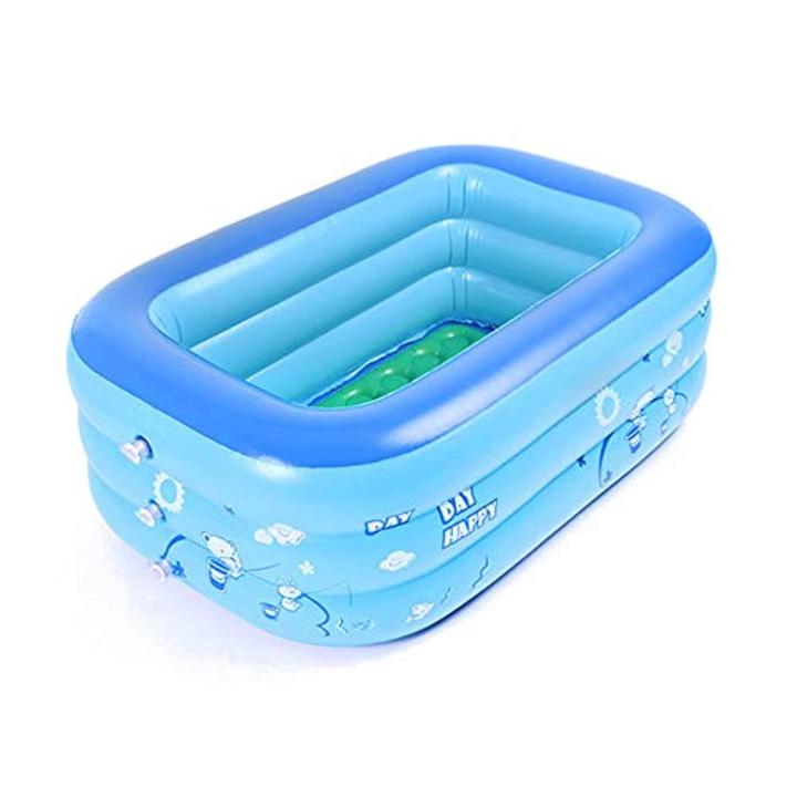 Baby opblaasbaar zwembad, kleine Kiddie zwembad bad opvouwbare PVC rechthoekige familie douche zwembad draagbare reizen douche wastafel voor baby en kinderen grootte 120x70x35cm 