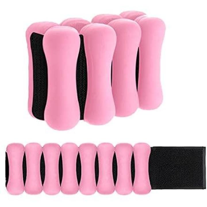 Gewichten siliconen enkelarmband verstelbaar,2 stuks siliconen gewichten pols enkelset (2 lbs0.9kg), met zwaartekracht ring riem armband, geschikt voor fitness wandelen en thuis oefeningen enz roze