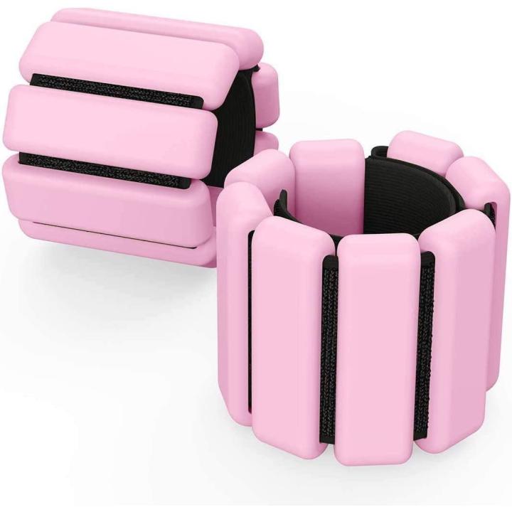 2 Stuks Verstelbare Pols Gewichten Enkelgewichten Set voor Oefening Wandelen Joggen Yoga Aerobics Pilates Gewichtdragende Armband Fitness Polsband Roze