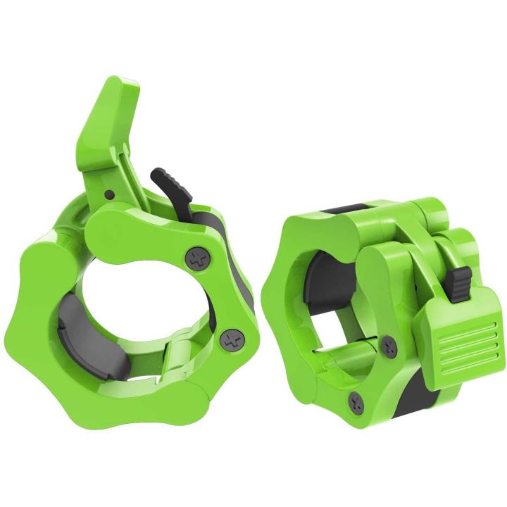 Barbell Clamps Collars, Quick Release Pair of Locking 2 inch Professional Olympic Weight Barbell Locks Collar Clips Great for Workout, Weightlifting, Fitness & Strength Training Light Green