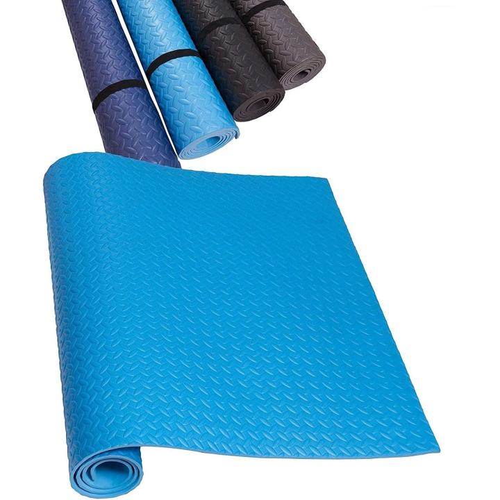 Fitness- en sportmatten voor yoga, gym, loopbanden, bodybuilding, crosstrainer en spinningfiets - antislip en isolatie - vloerbeschermingsmat voor fitnessruimte Blauw 200x100cm
