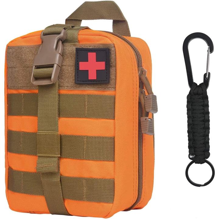 Heuptas, riemtas, tactisch, compact, multifunctioneel, met karabijnhaak, voor campingwandelenfietsenklimmenreizen Oranje