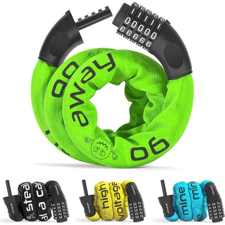 Fietsslot Cijferslot Stalen Ketting antidiefstal | Combinatieslot met Code: Fiets Scooterslot Motorslot Kettingslot Slot met Cijfers Diefstalbeveiliging Veilig Sterk 90cm lang Volwassen Kind Hek Poort Groen