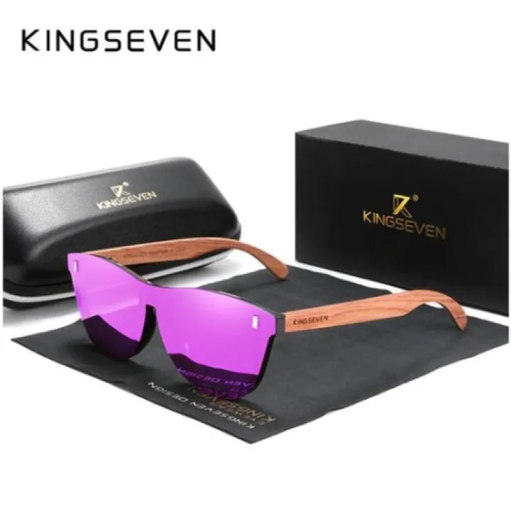 KingSeven - Purple Oculos Bamboo UV400 en polarisatie filter