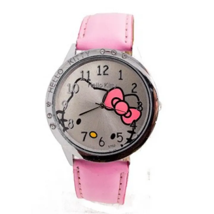 Hidzo Horloge Hello Kitty Ø 37 mm - Licht Roze - Kunstleer