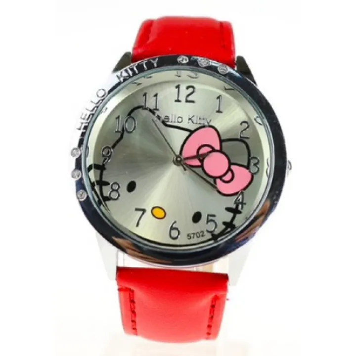 Hidzo Horloge Hello Kitty Ø 37 mm - Rood - Kunstleer