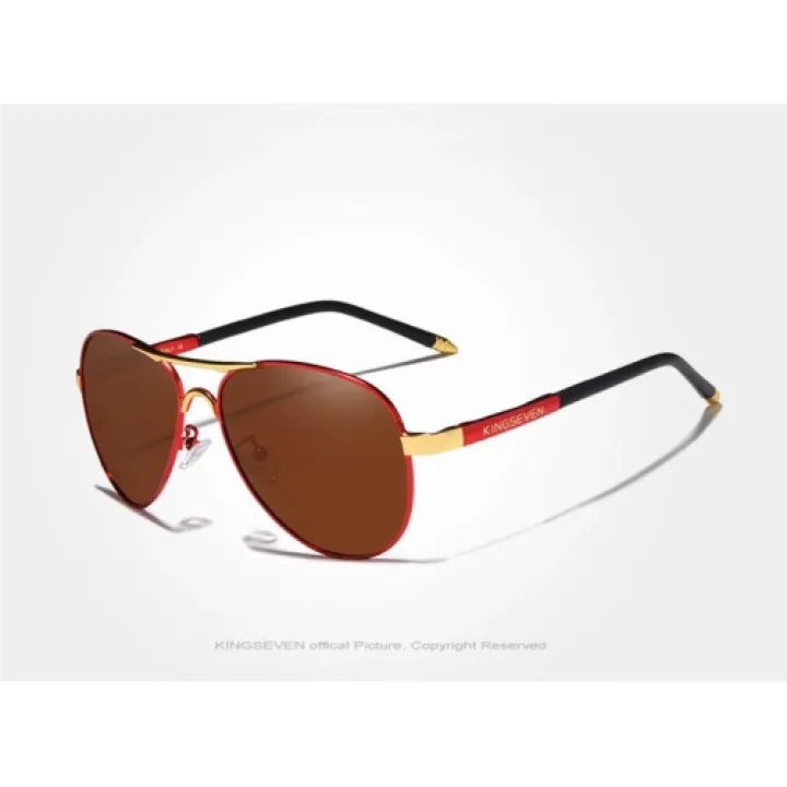 KingSeven Brownstar - Pilotenbril met UV400 en polarisatie filter - Z185