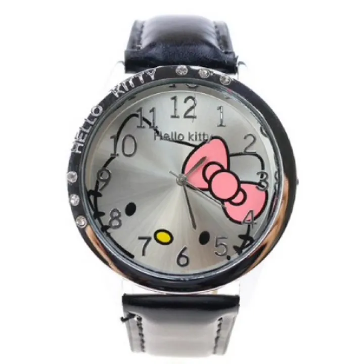Hidzo Horloge Hello Kitty Ø 37 mm - Zwart - Kunstleer