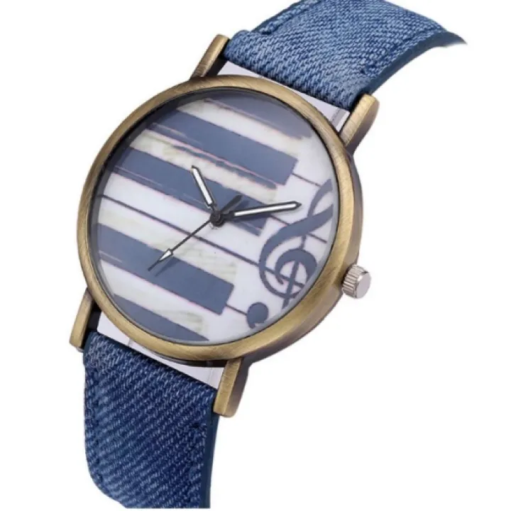 Hidzo Horloge Piano - Ø 37 mm - Blauw - Kunststof