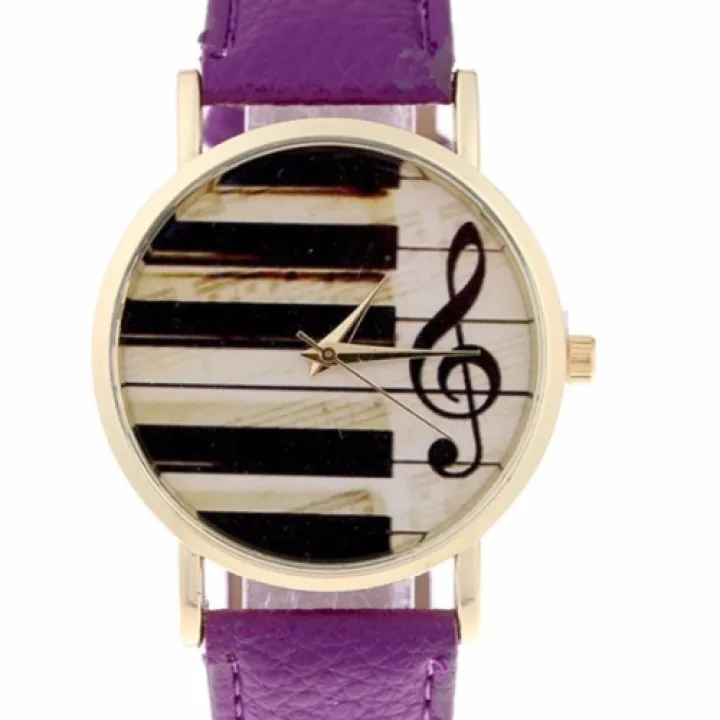 Hidzo Horloge Piano - Ø 37 mm - Paars - Kunststof