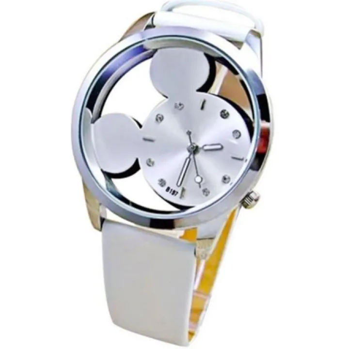 Hidzo Horloge Mickey Ø 37 mm - Wit - Kunstleer