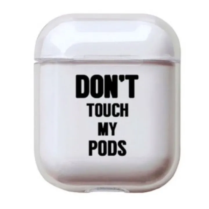 Hidzo hoes voor Apple's Airpods - Hard Case - Don't Touch My Pod - Wit