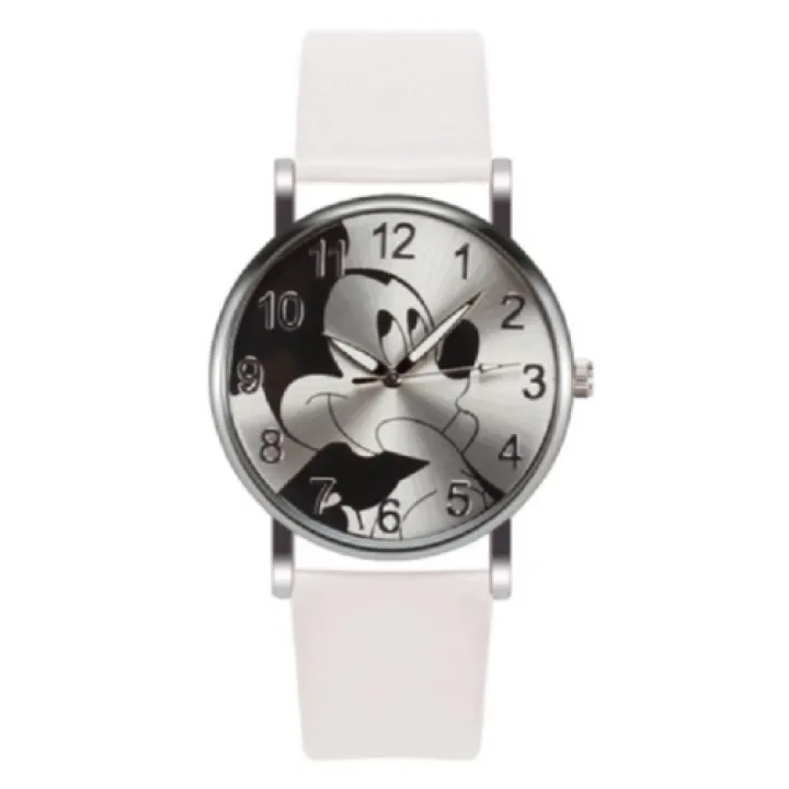 Hidzo Horloge Mickey Mouse Ø 37 mm - Wit - Kunstleer