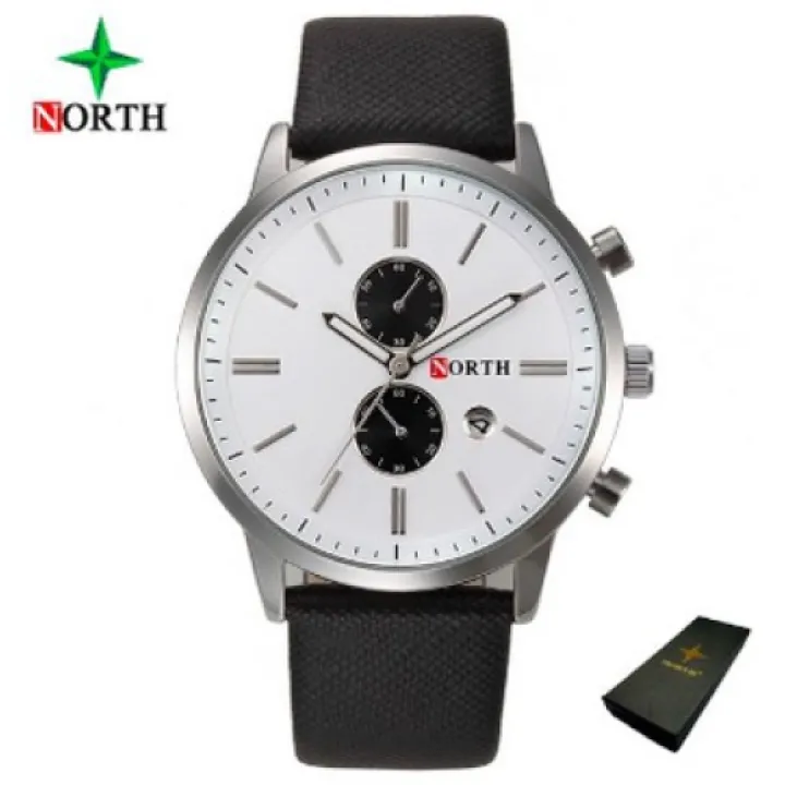 Hidzo Horloge North Ø 37 mm - Zwart/Wit - Inclusief horlogedoosje