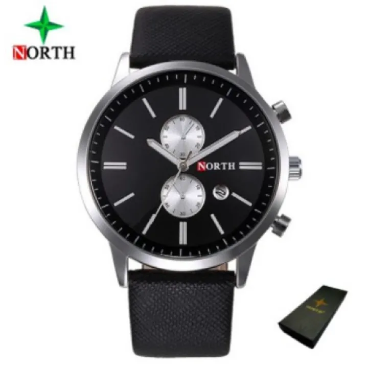 Hidzo Horloge North Ø 37 mm - Zwart/Zwart/Zilver - Inclusief horlogedoosje