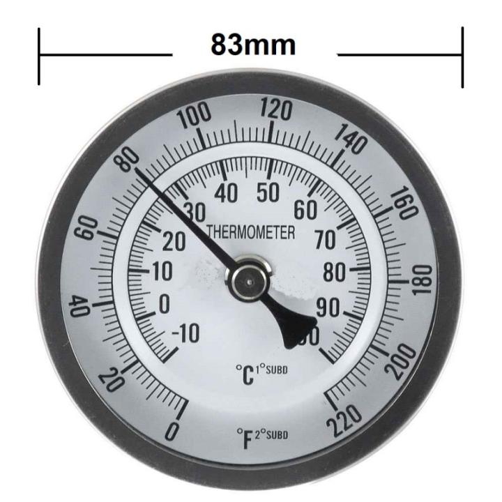 Thermometer RVS voor huiddoorvoer 1/2 analoog